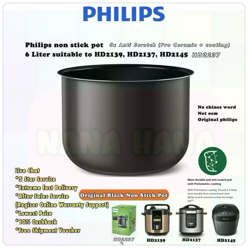 Pro Ceramic Original Philips Durable And Non Stick Inner Pot For