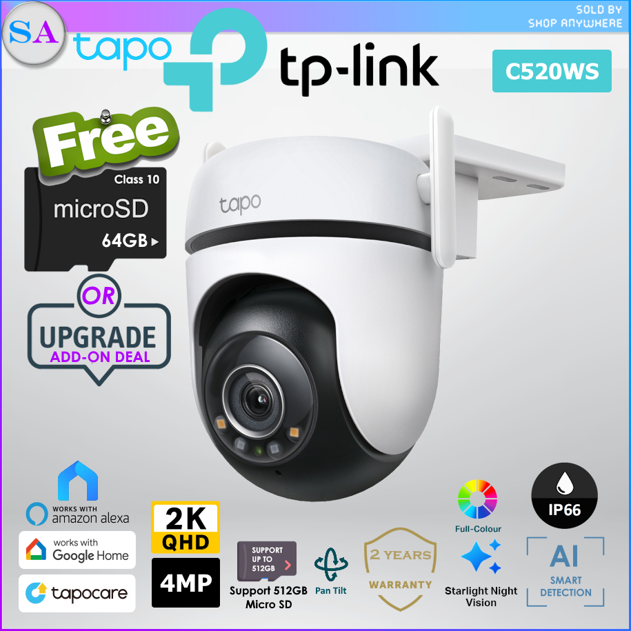 Tapo 1080P Outdoor Wired Pan/Tilt Security Wi-Fi Camera, 360° View, Motion  Tracking, Works with Alexa & Google Home, Night Vision, Free AI Detection,  Cloud & SD Card Storage(up to 512GB), Tapo C500 : Sports & Outdoors 