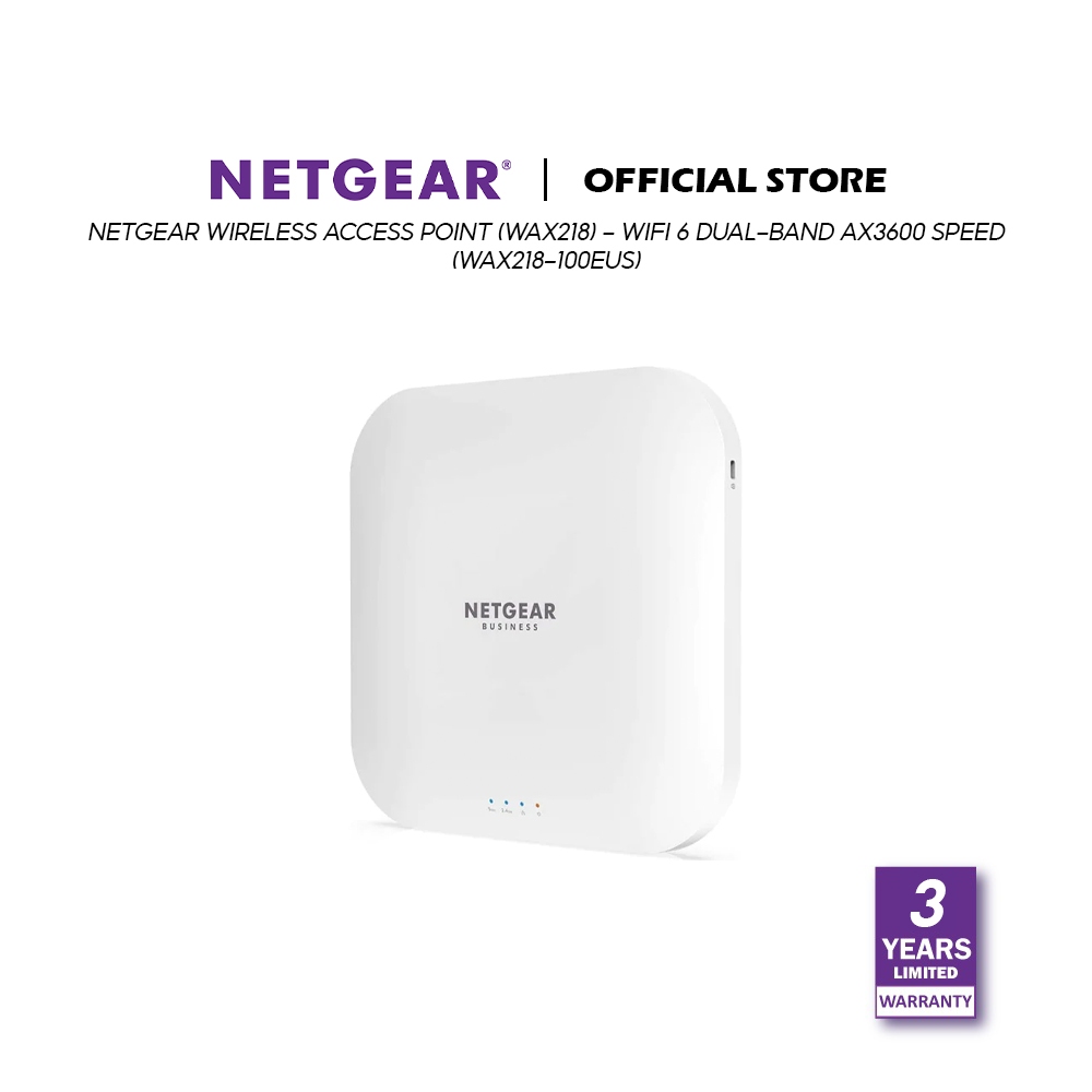 Netgear WAX218 Wireless Access Point - WiFi 6 Dual-Band AX3600 –