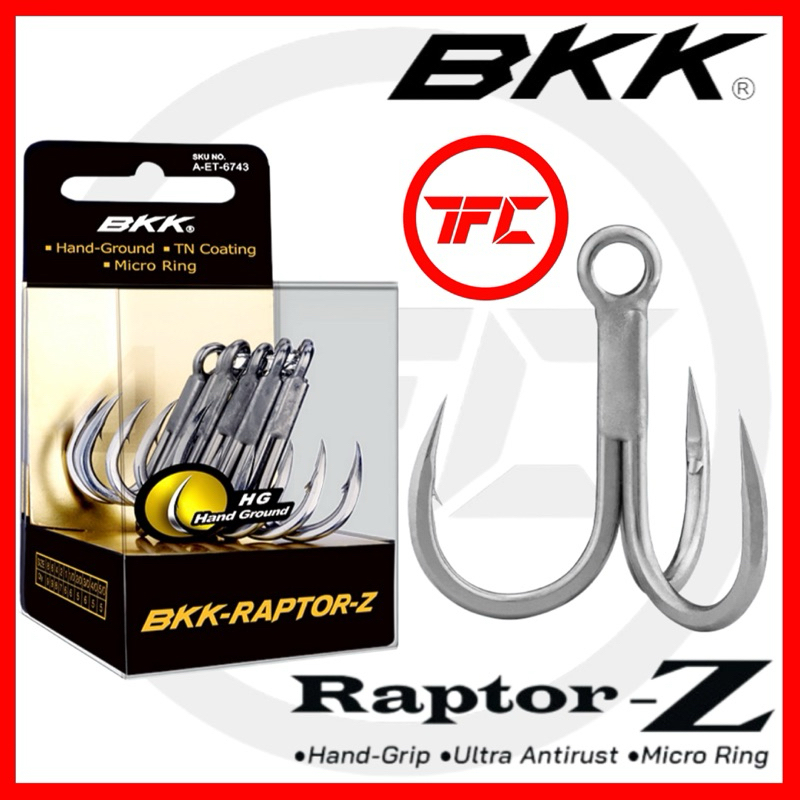 BKK Raptor-X Treble Hook | 9-Pack | 3X | Saltwater Corrosion Resistant  Bright Tin Coating | Hand Ground Point | Heavy Duty Lure Hook, Popping