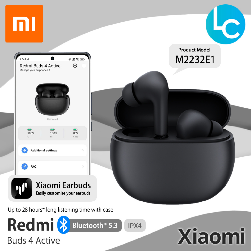 Xiaomi Redmi Buds 4 Active TWS Wireless Earbuds Bluetooth 5.3