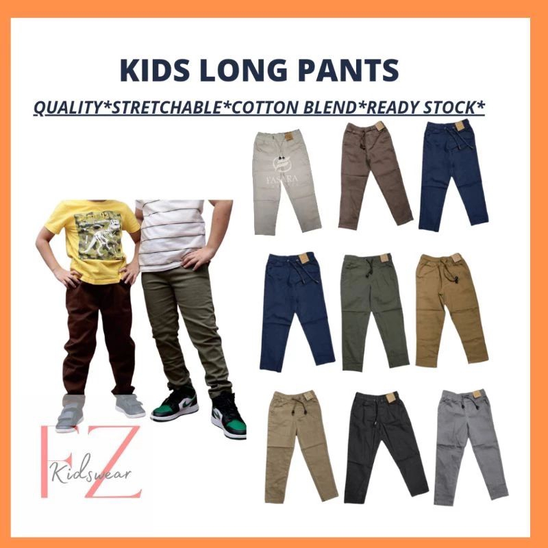 Kids Boys and girls long slim fit slack pant