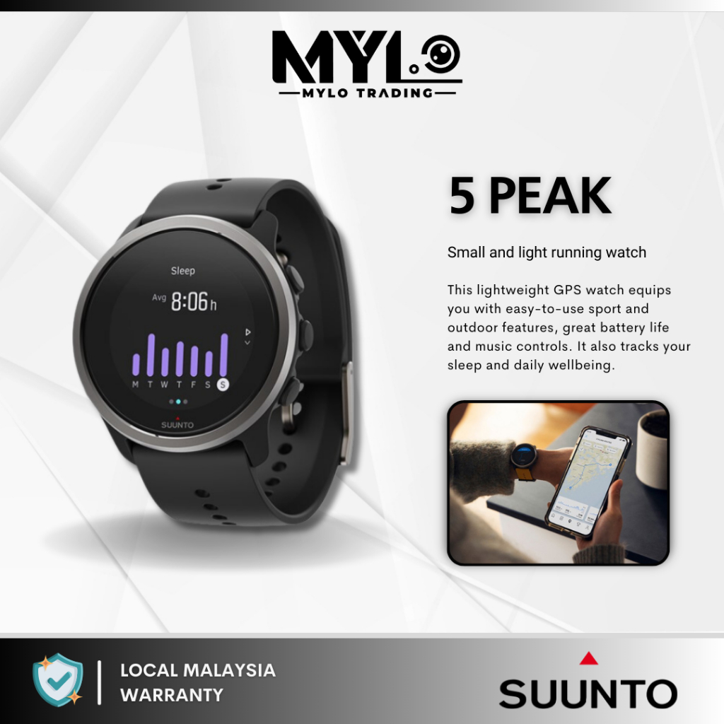 SUUNTO 5 Peak Compact GPS Sports Watch with Long Battery Life and Route Navigation