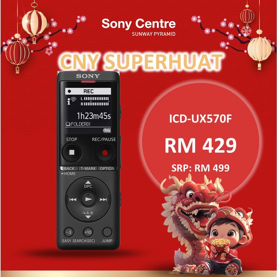 Sony ICD-UX570F Digital Voice Recorder UX Series | UX570 | UX570F