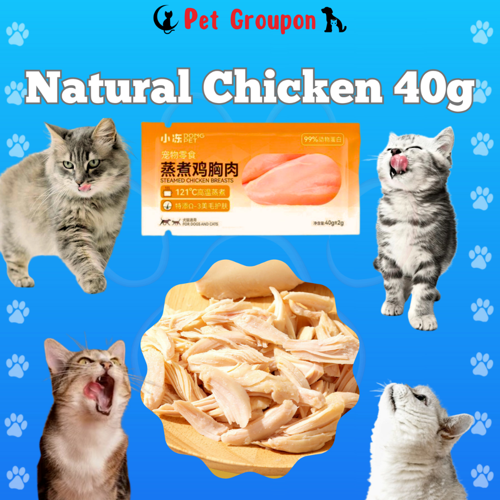 PG Natural Chicken Breast 40g Kucing Cat Steamed Boiled Food