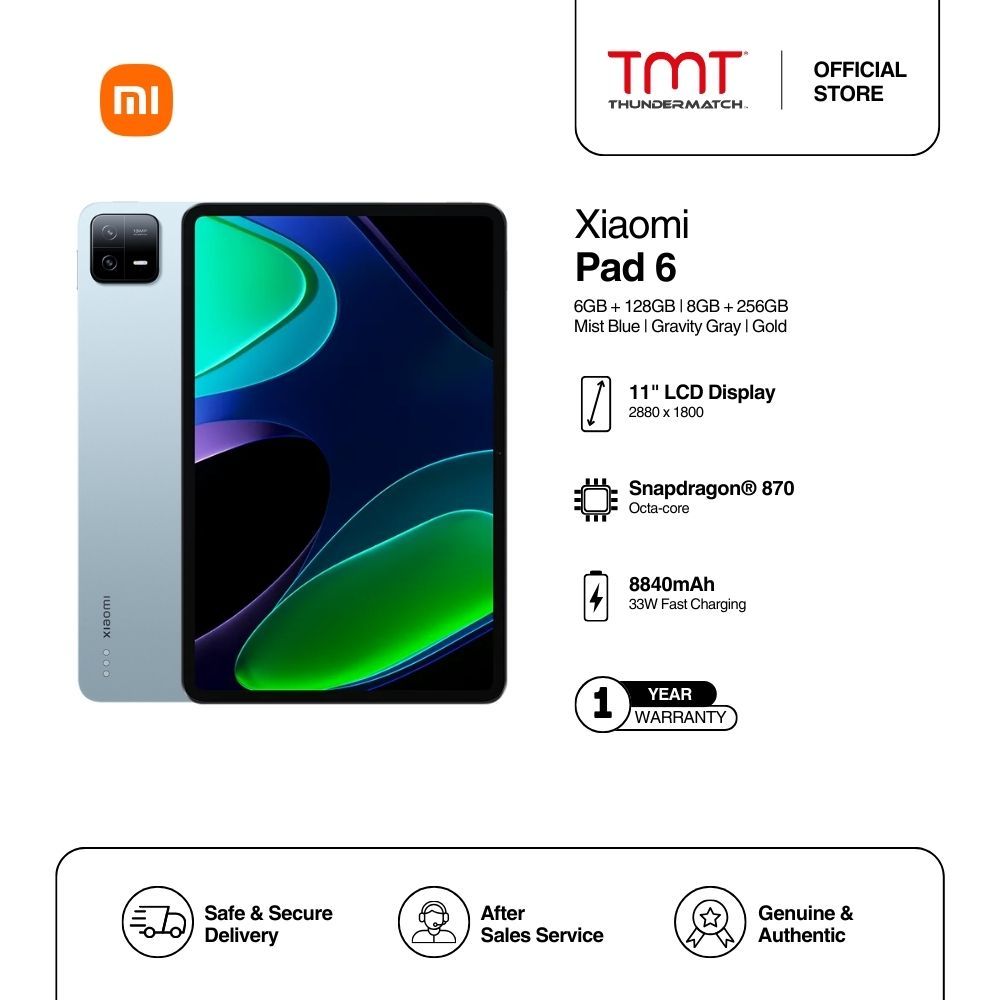 Wi-Fi) NEW Xiaomi Pad 6 8GB+128GB BLUE 11 Octa Core Android PC Tablet