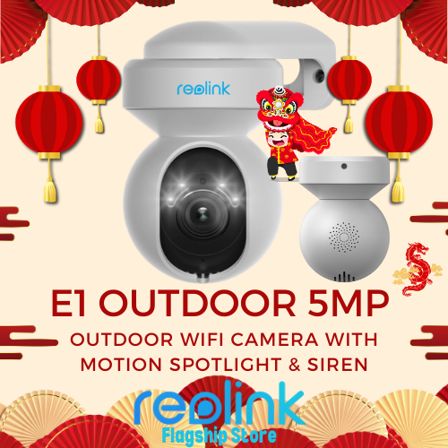 Reolink E1 Outdoor-2Pack, 5MP HD PTZ WiFi Outdoor Security Camera with  Motion Spotlights, Auto Tracking, 2.4/5GHz WiFi Home Security Camera, Color  Night Vision, 3X Optical Zoom Human/Vehicle Alerts 