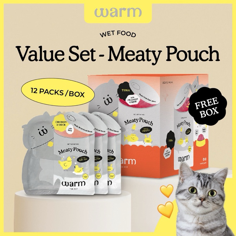 Warm For Pet Meaty Pouch 85gx12 Cat Food Wet Food Booster Treat