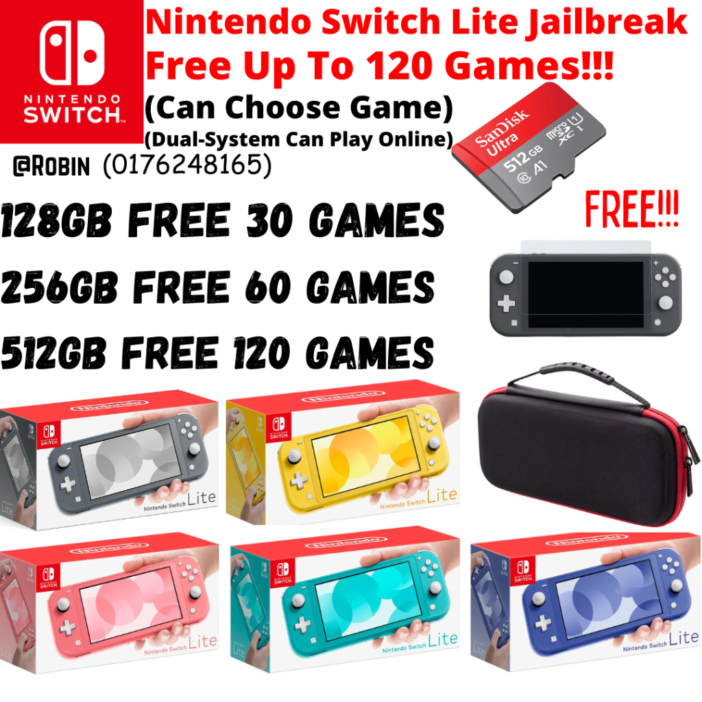 Dual-System) Nintendo Switch Lite Jailbreak With Up To 120 Free Games  (128GB/256GB/512GB) | Shopee Malaysia