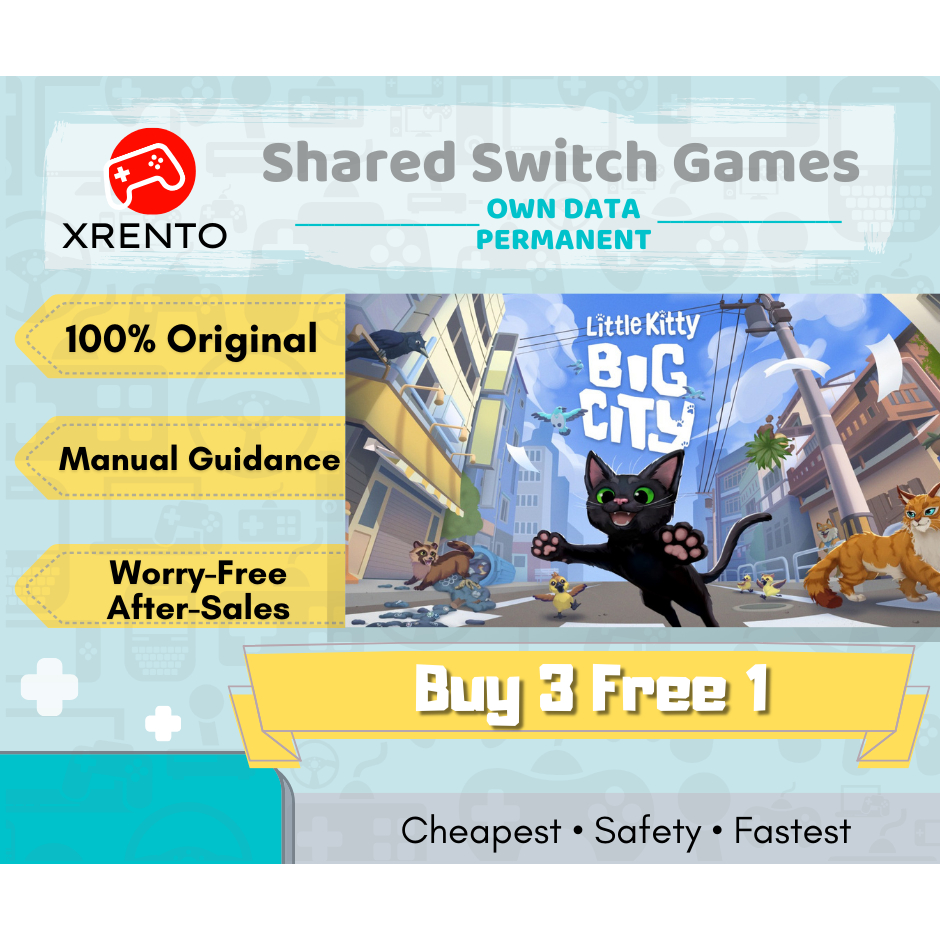 ⚡Buy 3 Free 1⚡Nintendo Switch Games Little Kitty, Big City Murah Digital  Download Own Data Eshop | Shopee Malaysia