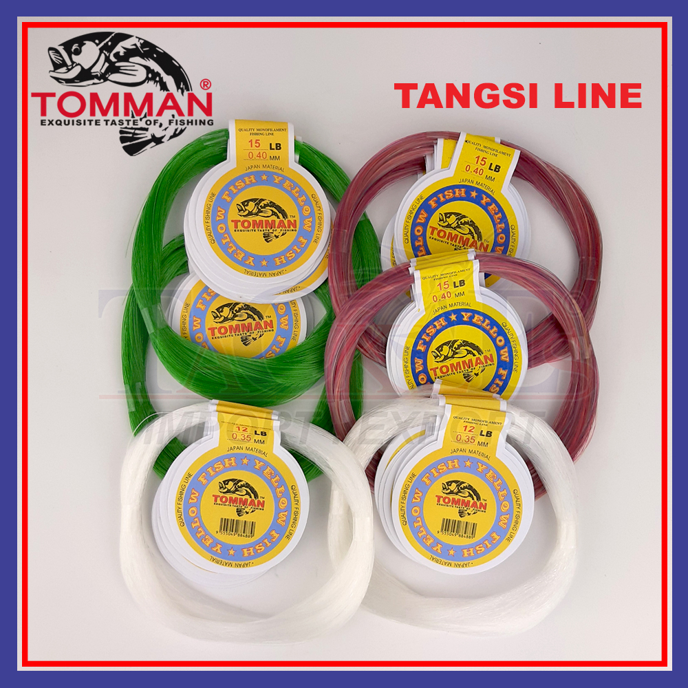 10 Coils/Pkt) Tomman Yellow Fish Tangsi Line Leader Fishing Line 6LB-600LB