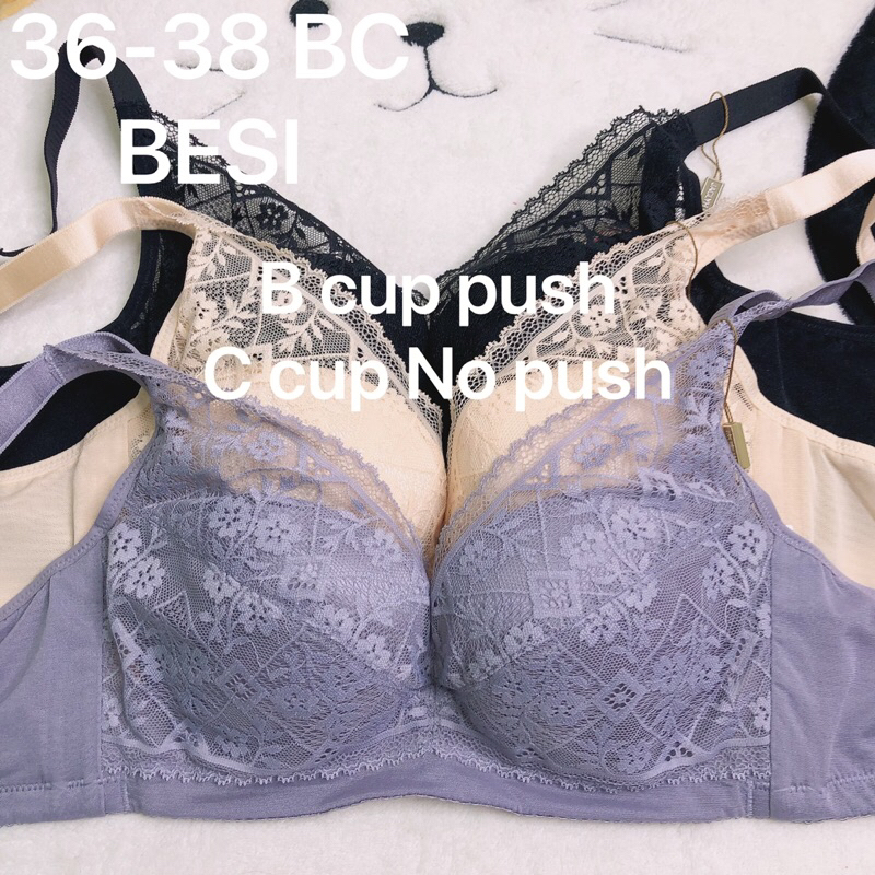 36-38 B&C cup Bra Besi 4 Hook Soft Lace Underwear