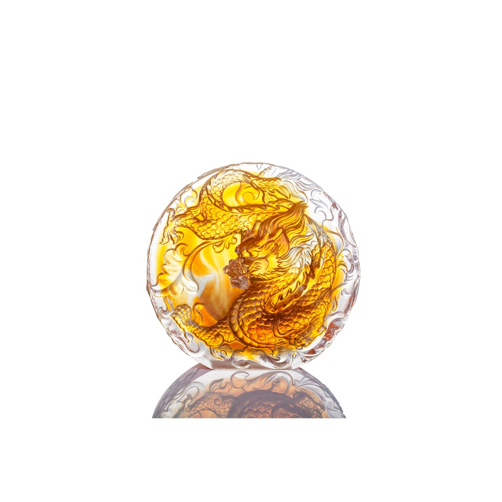 LIULI Crystal Art Crystal Dragon, True Believer - Ambition to