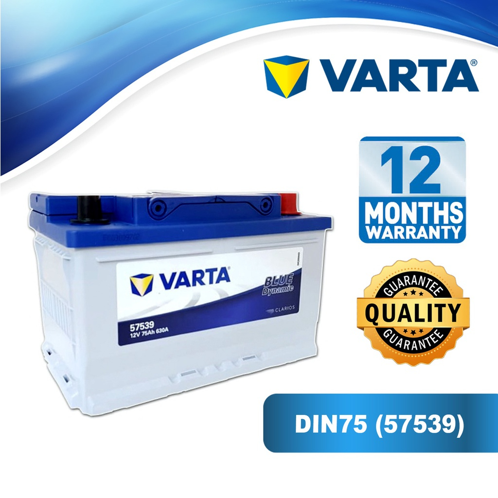 VARTA DIN75 (57539) Blue Dynamic Car Battery for Volkswagen Country man,  Volkswagen passat, Volkswagen CC, MK7, Audi A4