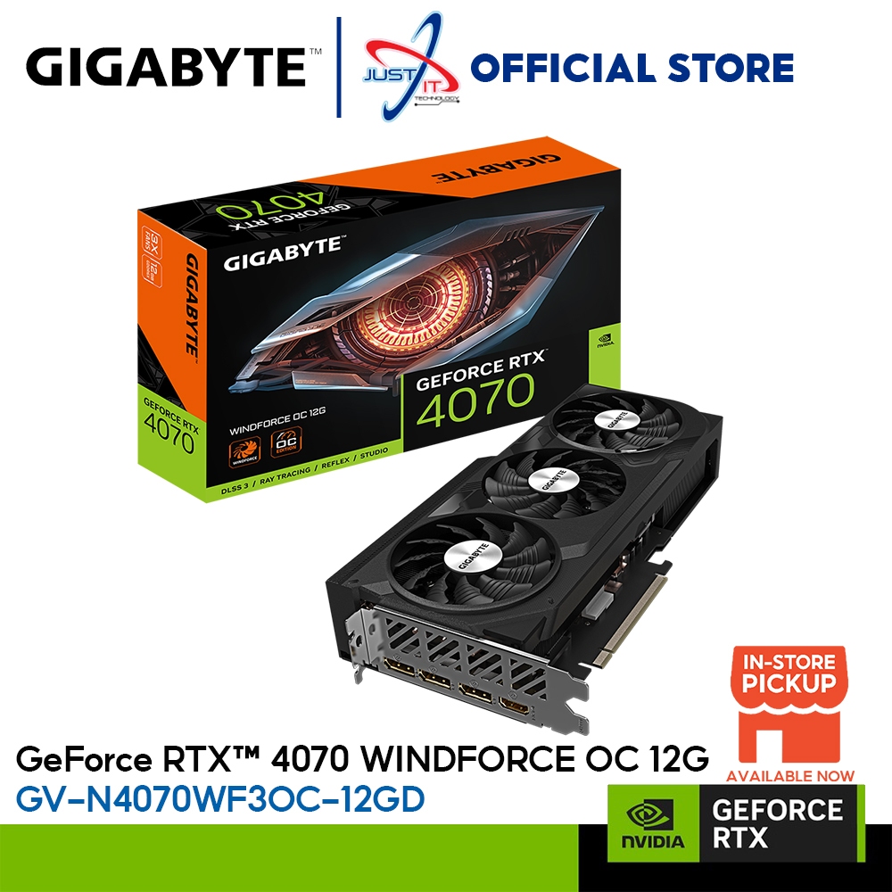 GIGABYTE GV-N4070WF3OC-12GD GeForce RTX4070 WINDFORCE OC 12GB ...