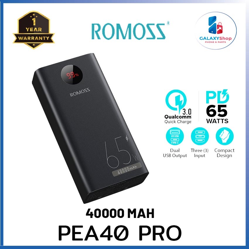 Buy ROMOSS PEA40 Power Bank 40000mAh Portable External Battery 18W