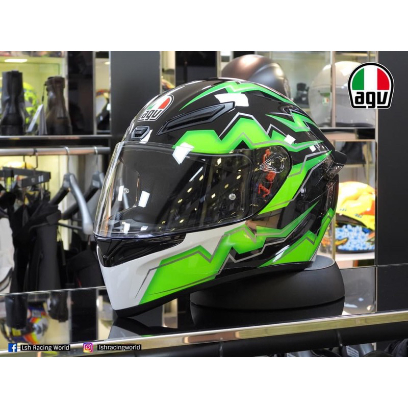 AGV K1 Kripton Black Green Helmet (Asian Fit)