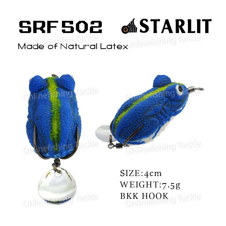 NEW STARLIT SRF 502 RUBBER FROG FISHING LURE (WITH BKK HOOK) KATAK PANCING