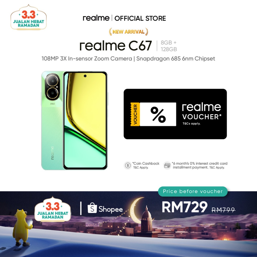 Realme C67 Malaysia: Snapdragon 685 and 108MP camera, arriving 4