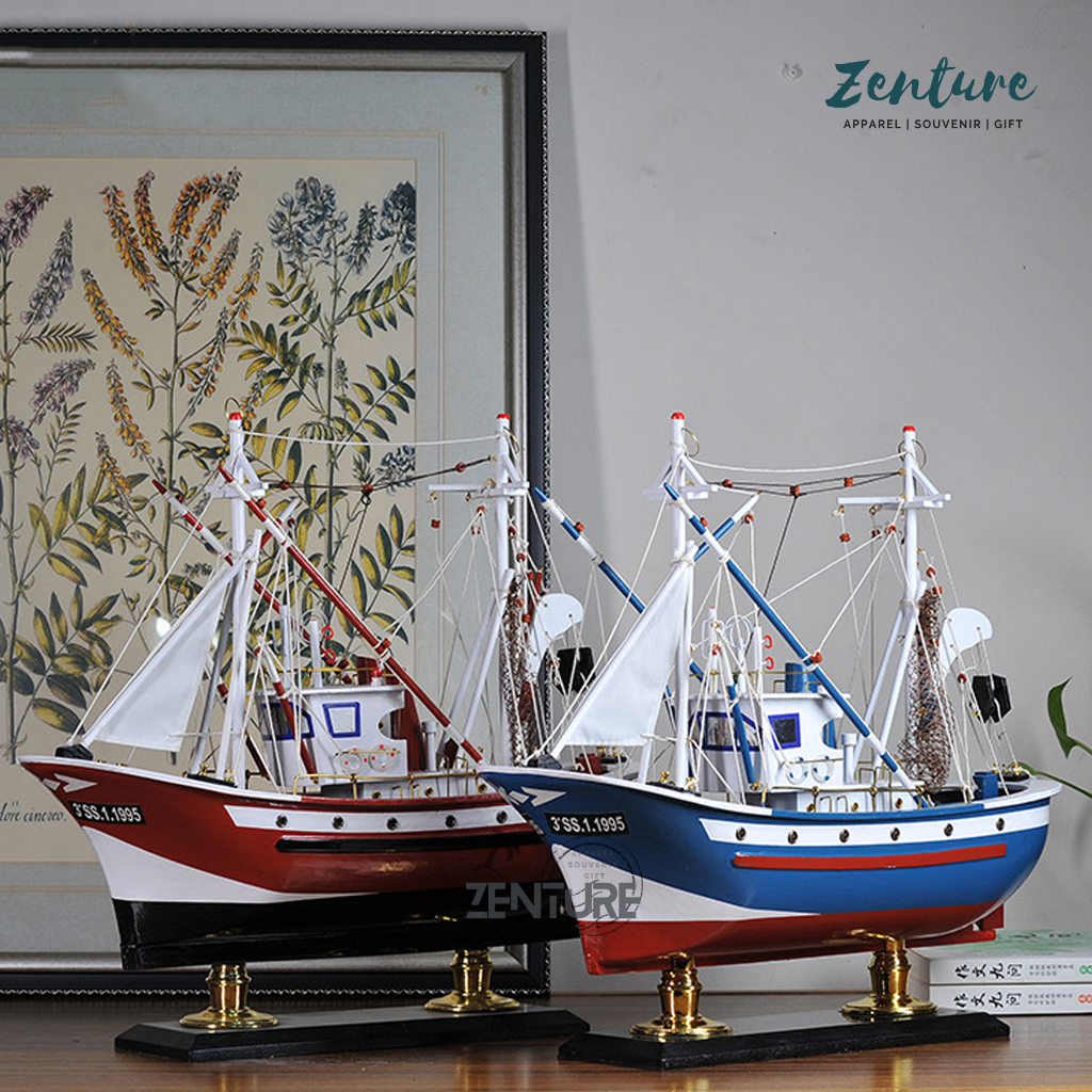 DECOR] Zenture Premium Wooden Fishing Boat Ocean Style Room