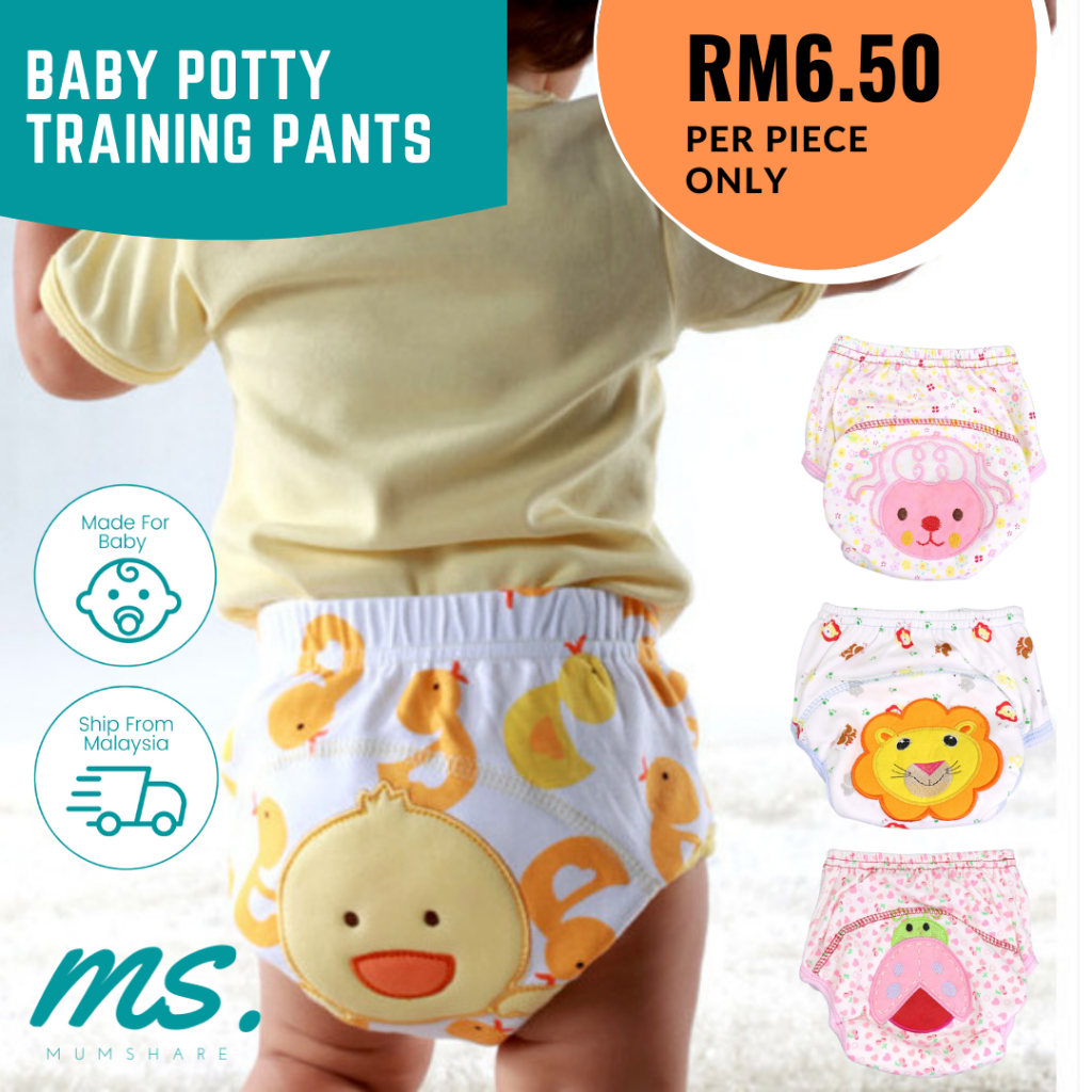 Ready Stock] Cotton Baby Toddler Potty Training Pants. Comfortable