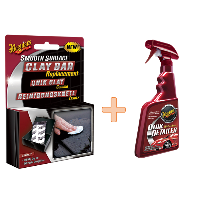 NEW Meguiars Smooth Surface Replacement Clay Bar 3 Bar Multi Pack w/ Storage