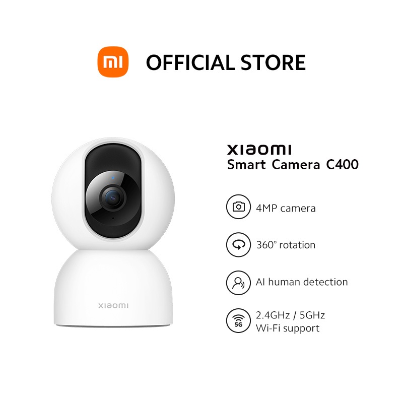 Xiaomi Smart Camera C400, 2.5K Clarity, 4MP, 360° Rotation, AI Human  Detection, 2.4GHz / 5GHz Wi-Fi Support