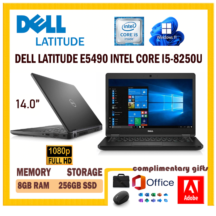 DELL LATITUDE E5490 ULTRABOOK INTEL CORE i5-8250U 8TH GEN / 14.0