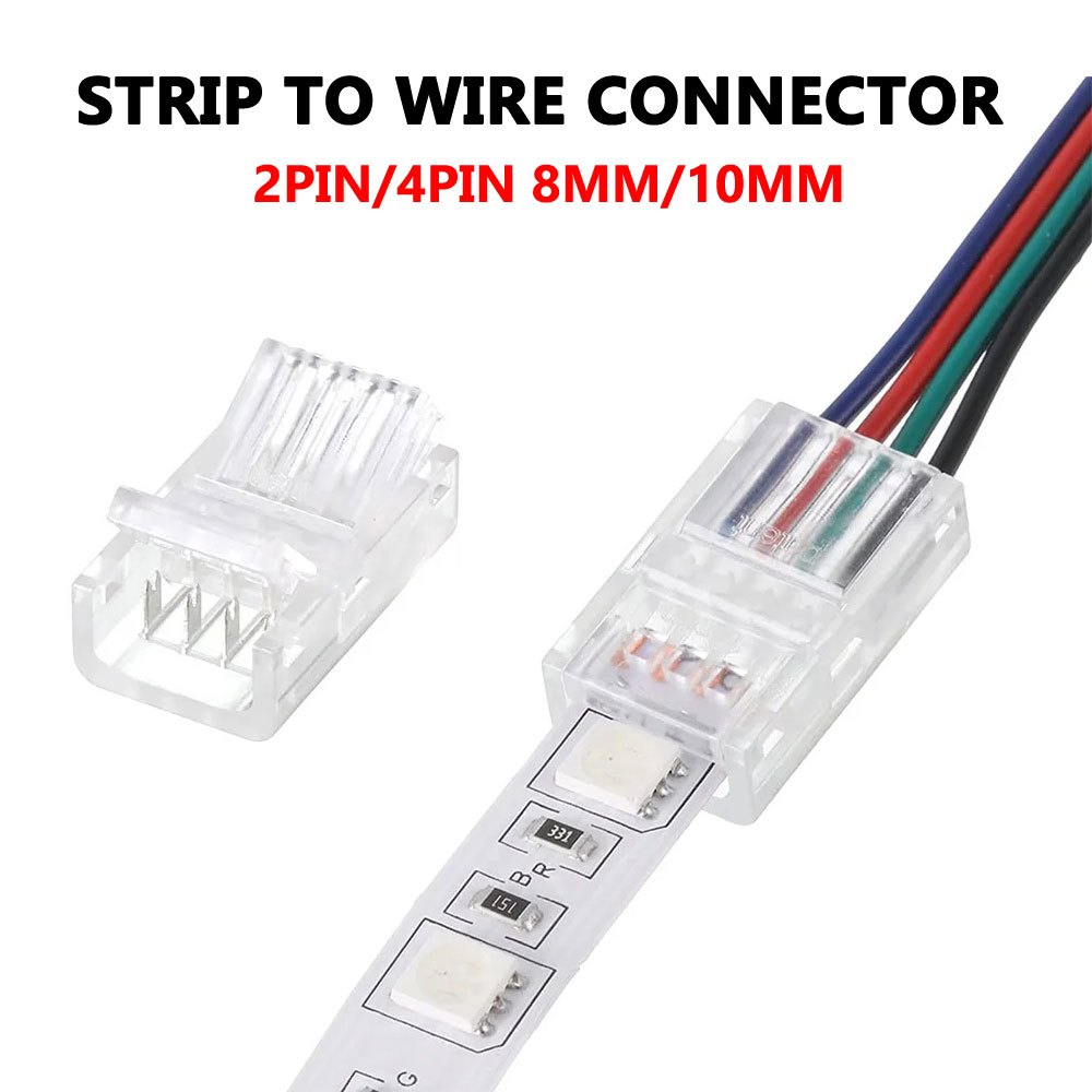 L Shape RGBW LED Strip Light 5 Pin Connector for 10/12 mm Wide 5050 and  3528 LED Indoor String Lights Extending Connection