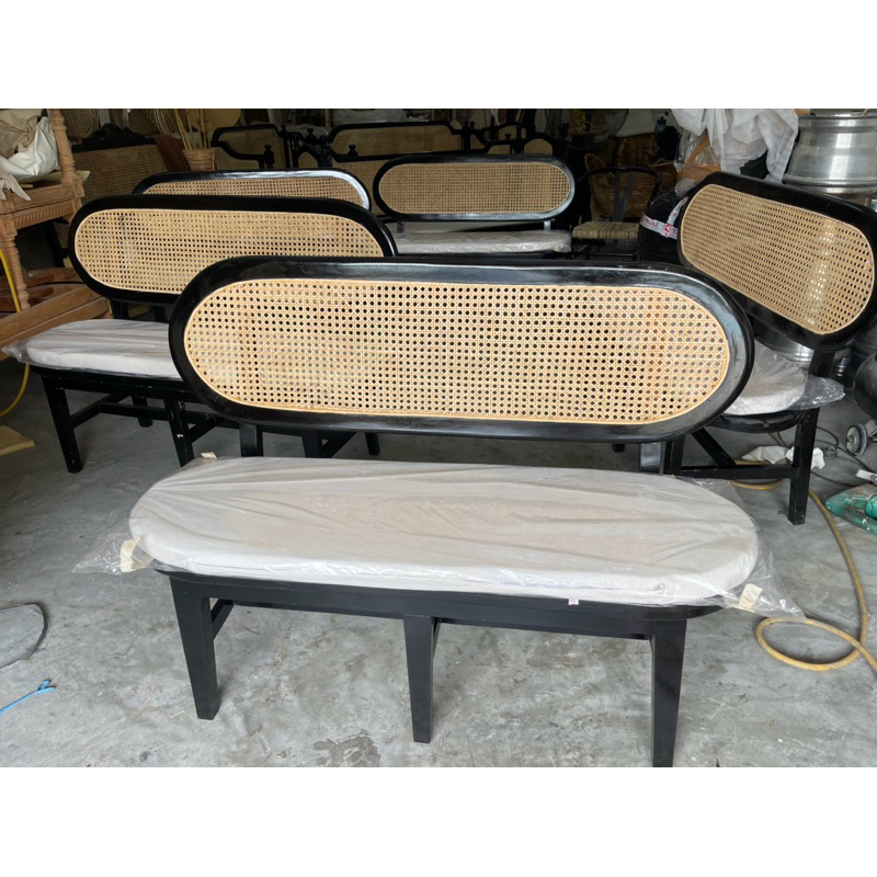 Rattan best sale bench chair