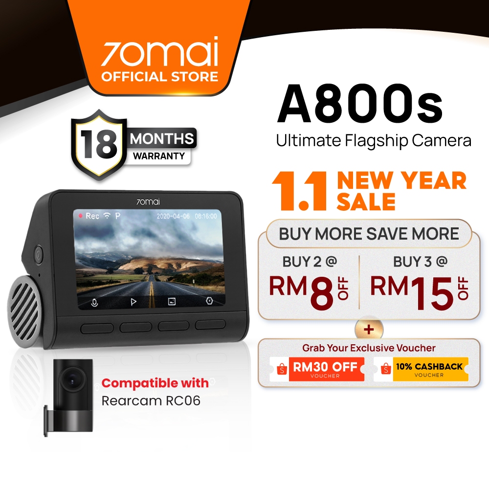 70mai A810 4K Dash Cam Dual Vision Car Recorder with GPS ADAS