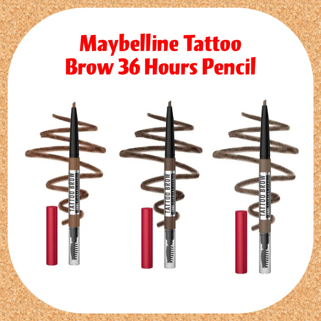 Maybelline Brow Tattoo 36H 2 IN 1 Pencil Eyebrow + Brush 07 Brown Dark