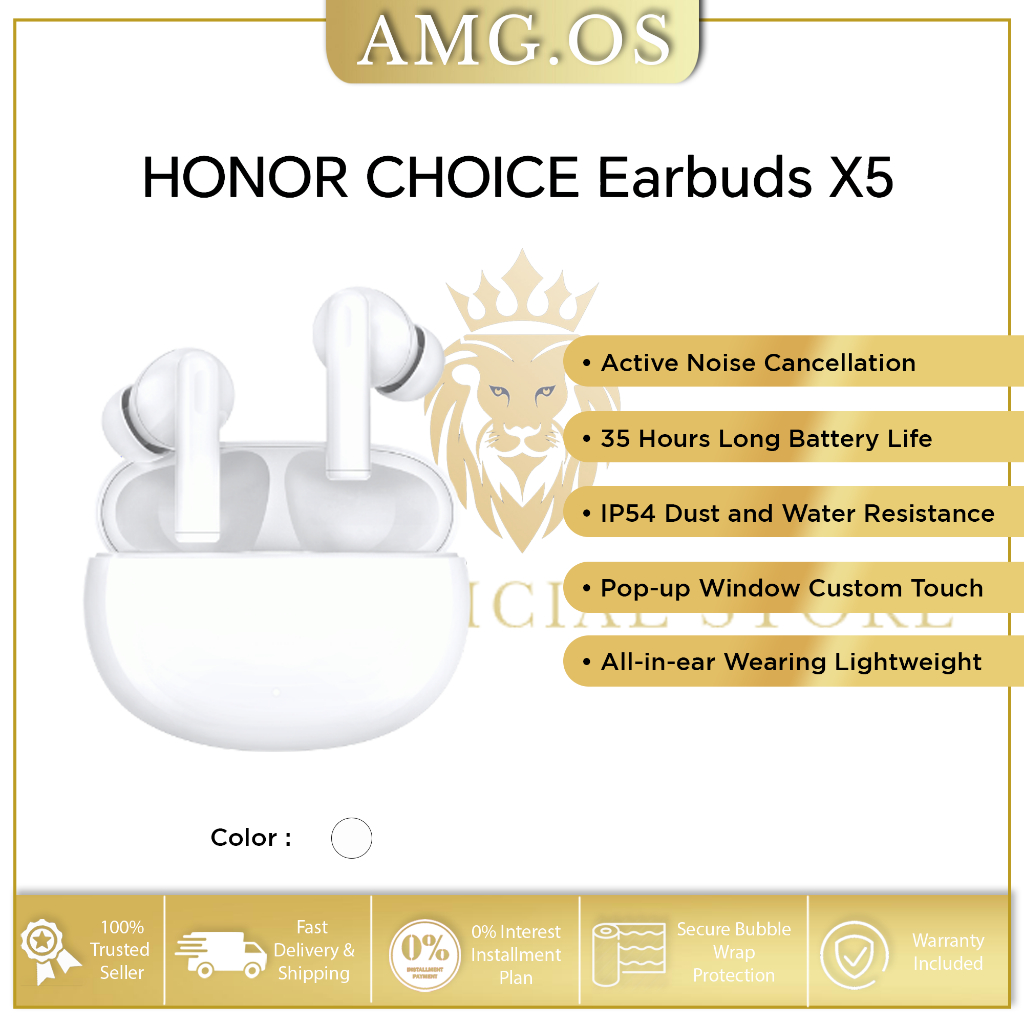 HONOR Earbuds X5 | Premium Wireless Hi-Fi Audio 13.4mm Large Coil Driver  27-hours Long Battery Life | ORIGINAL SET