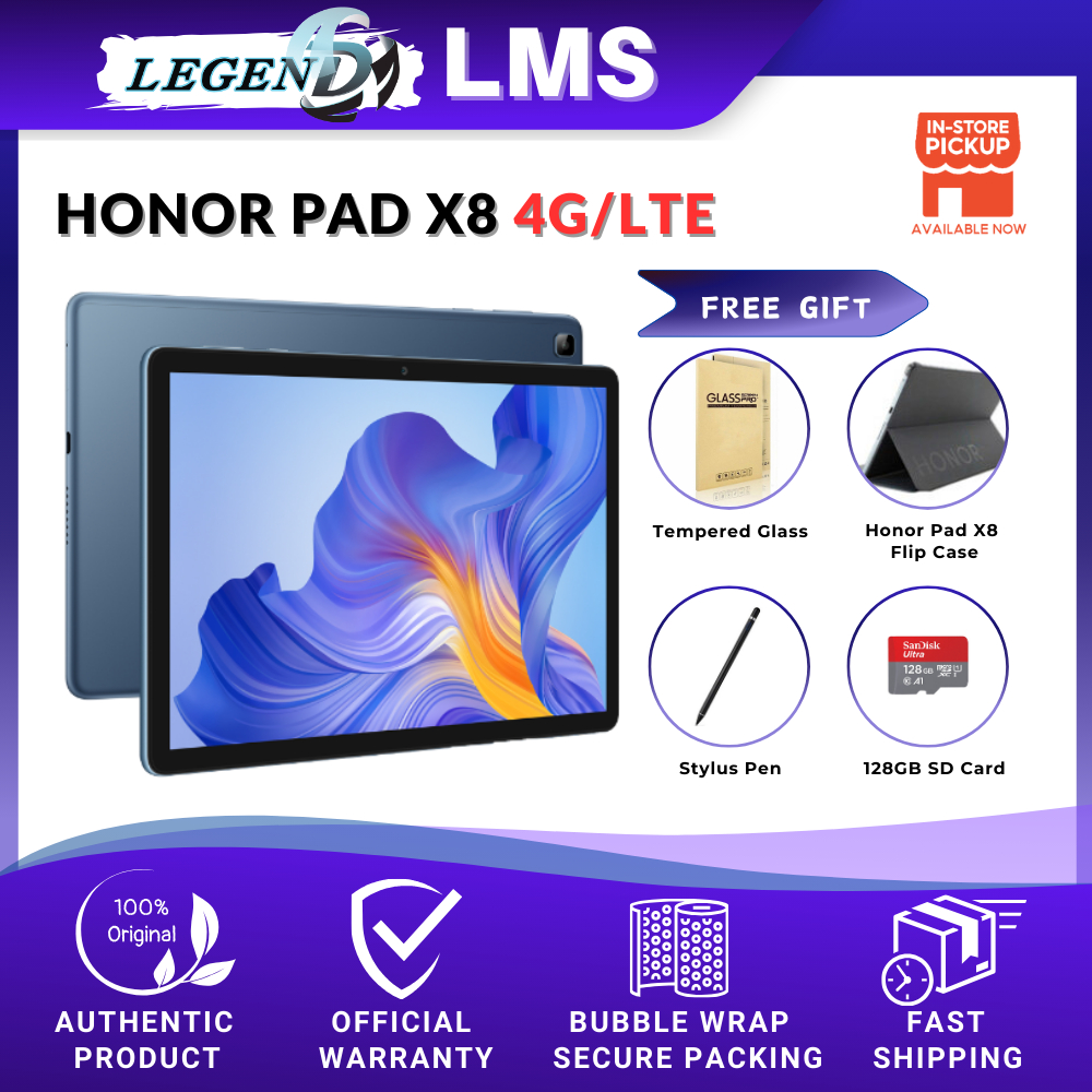 Honor Pad X8 4G/LTE (4GB+64GB) Original Tablet Honor Malaysia Warranty