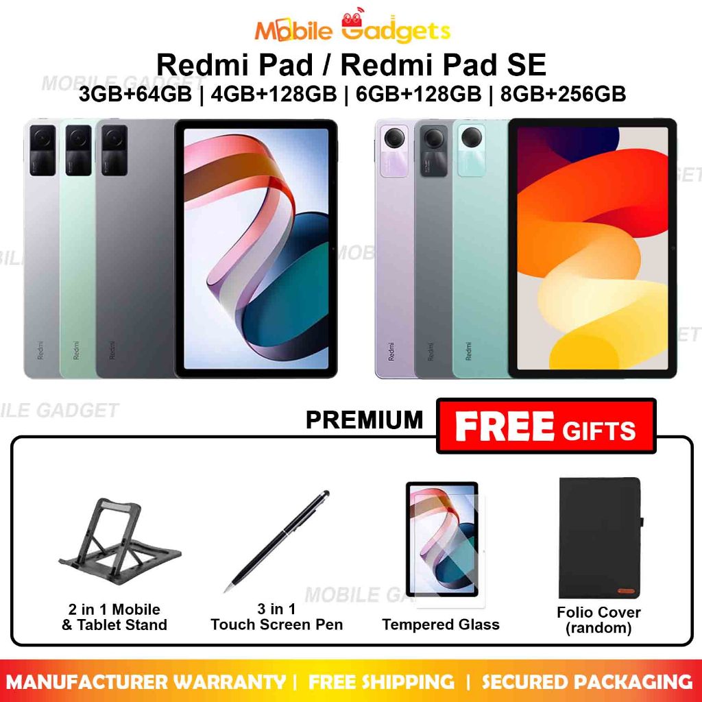 Xiaomi Redmi Pad / Redmi Pad SE [3GB+64GB / 4GB+128GB / 6GB+128GB /  8GB+256GB] WiFi version, Original Malaysia New Set