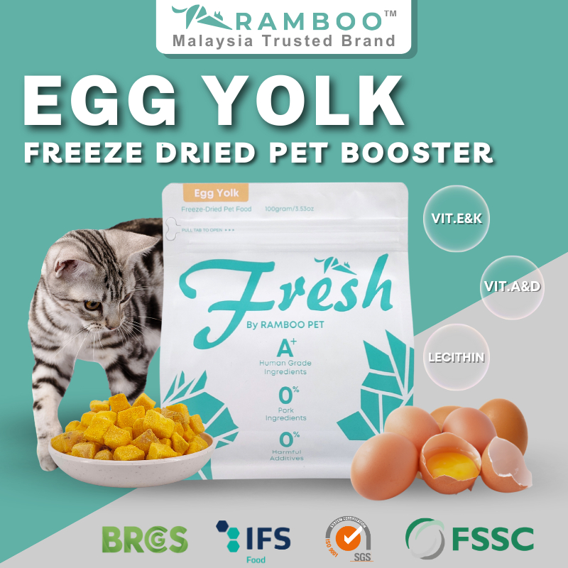 RAMBOO PET Egg Yolk Cube Freeze Dried Pet Food Cat Booster