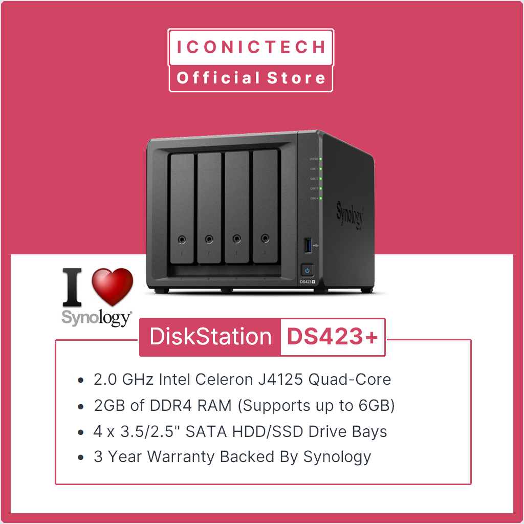 Synology 24TB DiskStation DS423 4-Bay NAS Enclosure Kit with