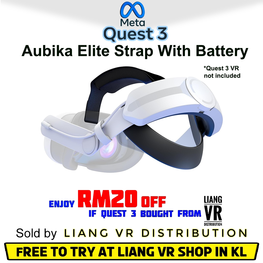 Aubika Accessories Bundle for Meta Quest 3, Fast Charging Head Strap with  Built-in 8000 mAh Battery + Carrying Case