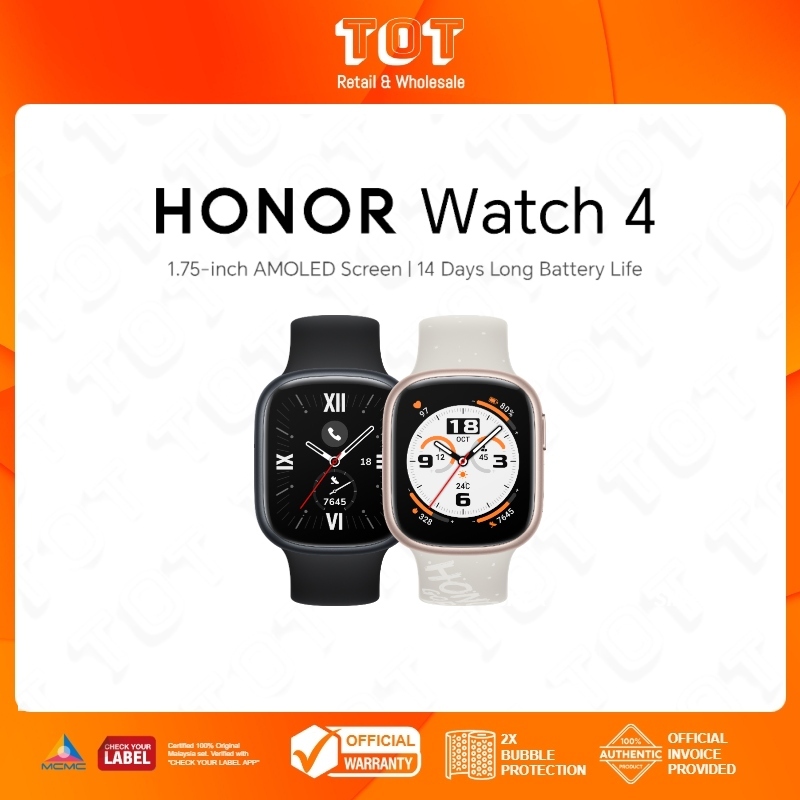 NEW HONOR Watch 4 GOLD 1.75 AMOLED 5ATM Bluetooth GPS Android iOS