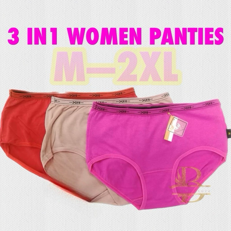 🔥Ladies Panties 3IN1 XB Seluar Dalam Perempuan Underwear Women Briefs 3  Helai 女士内裤系列 3件一个价钱