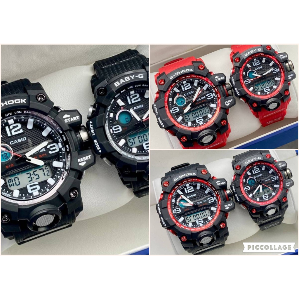 NEW ARRIVAL JAM TANGAN MUDMASTER DUAL TIME RUBBER STARP WATCH SET FOR COUPLES WITH BOX