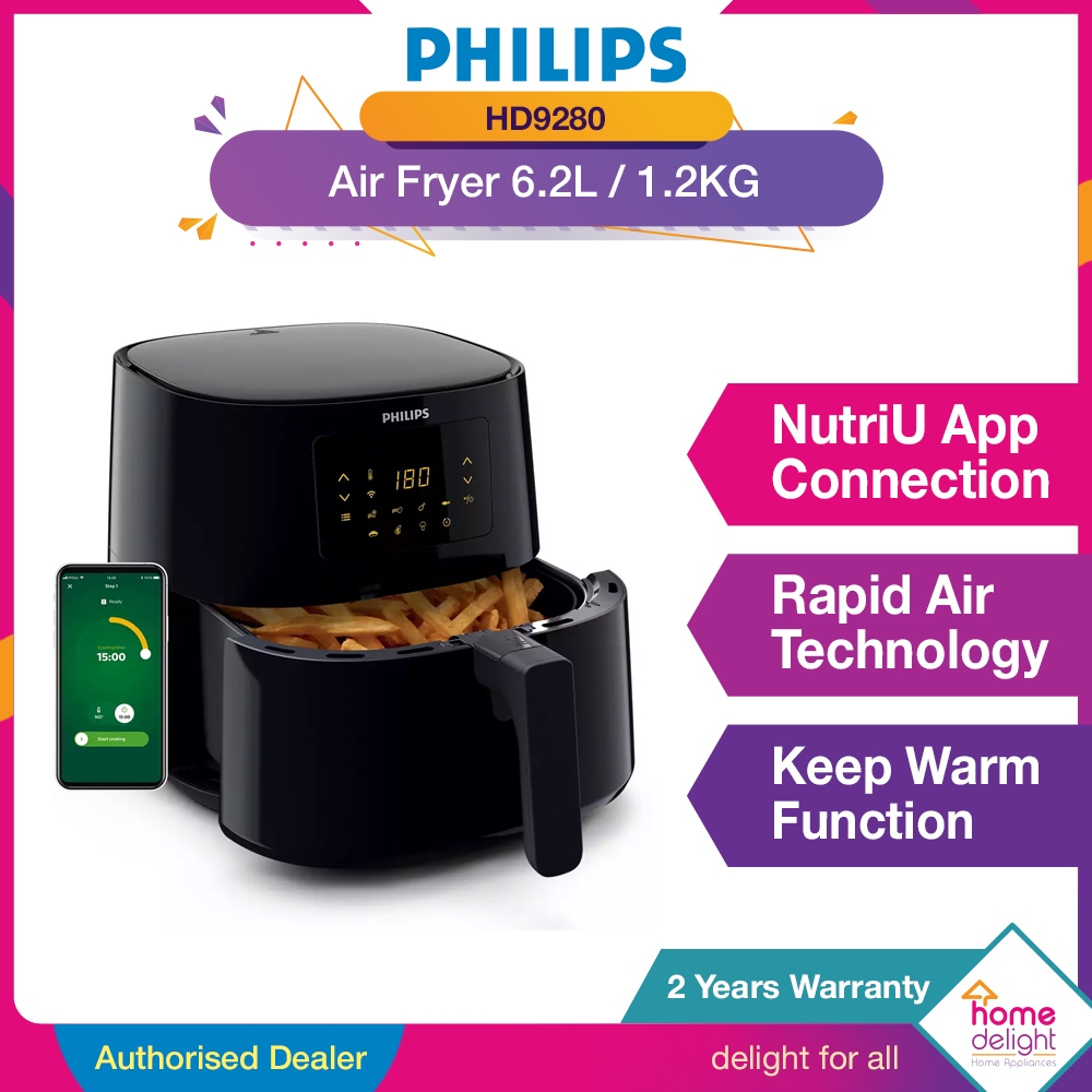 Philips HD9270/96 XL 6.2L 2000W Air Fryer Black