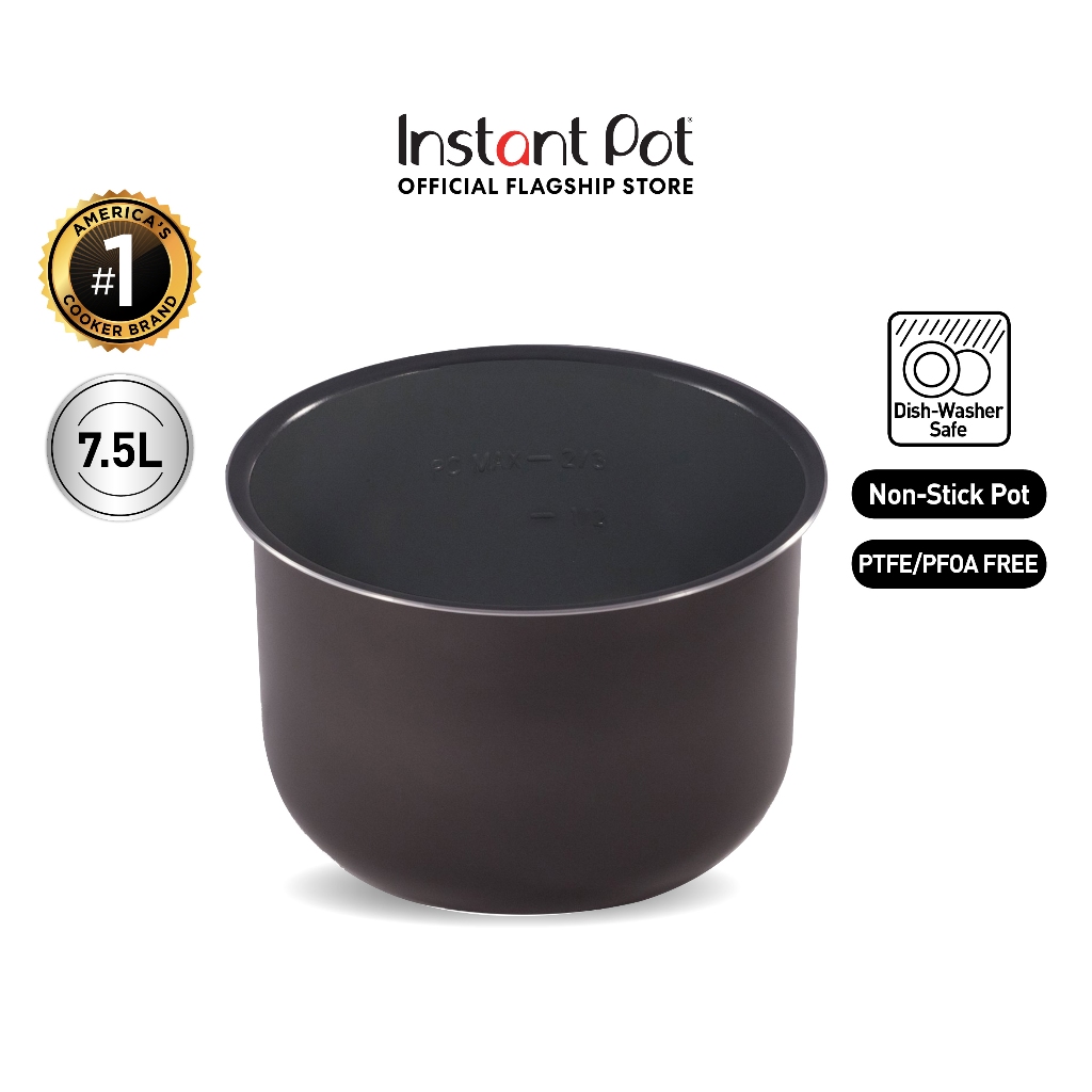 Instant Pot Ceramic Non-Stick Interior Coated Inner Cooking Pot - 3 Quart,  Black 