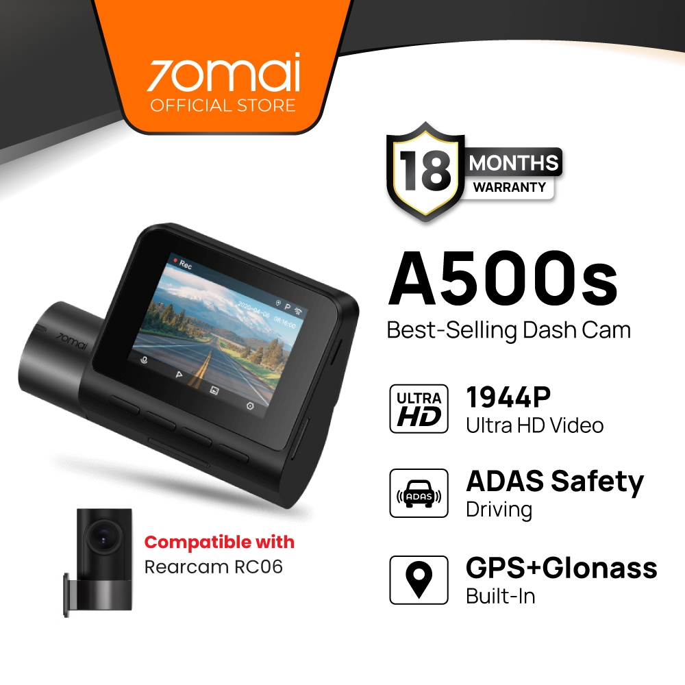 70mai Dash Cam Pro Plus A500S 1944P ADAS GPS Camera 70mai A500S Car 32GB  Card