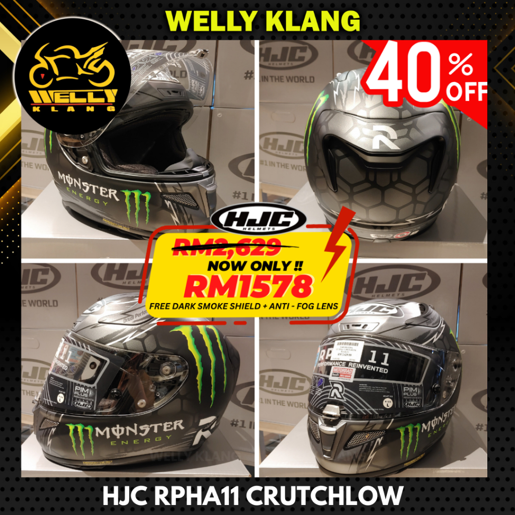 Hjc rpha 11 crutchlow best sale replica black