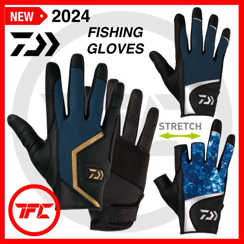 2024 New DAIWA Offshore Leather Fishing Gloves Saltwater DG6424 DG7124  DG7224 DG7324 DG Salt Game 3 Cuts Glove Casting