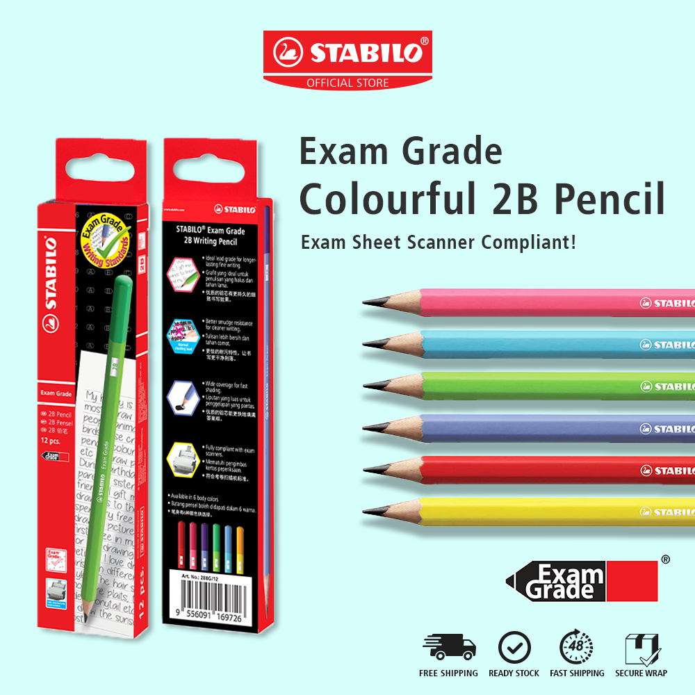 STABILO Exam Grade Graphite 2B Pencil, Pack of 12