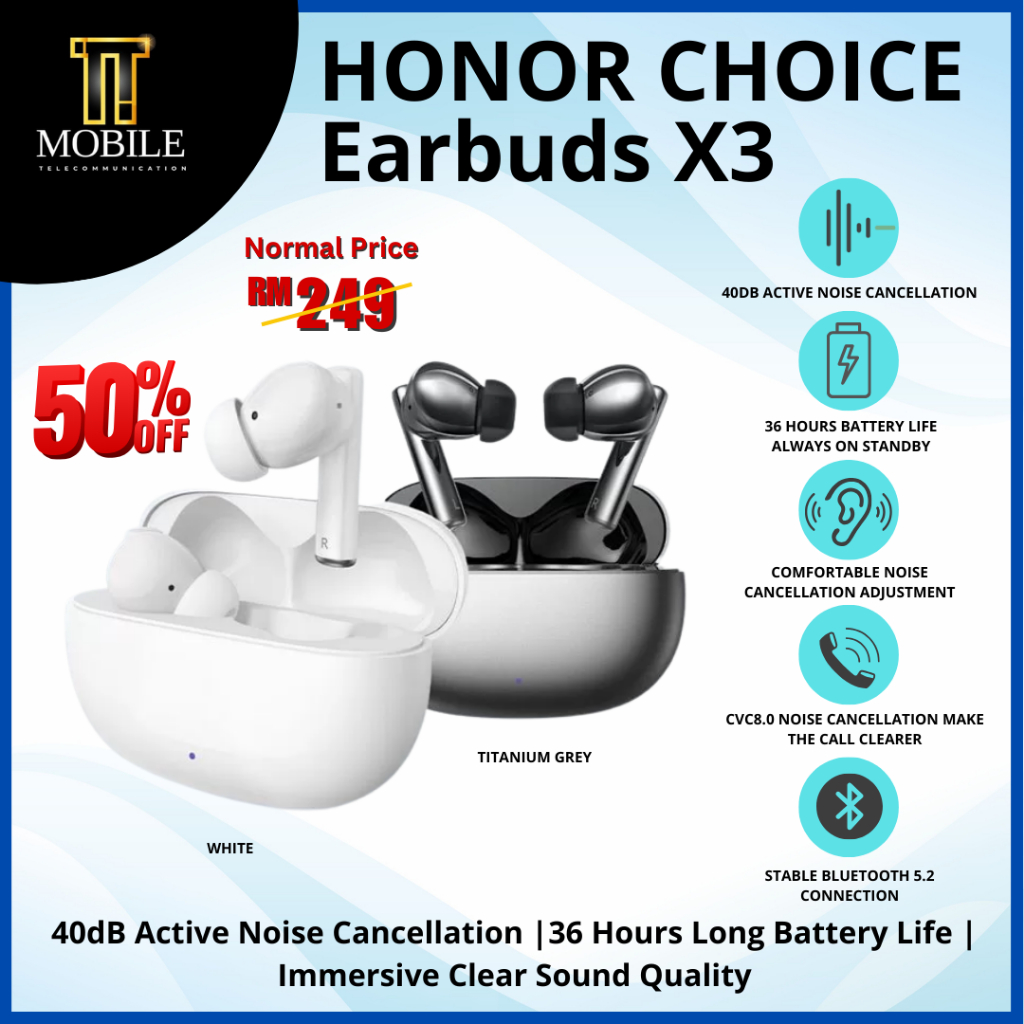 Honor Choice Earbuds X3 TWS Wireless Earbuds Original Honor