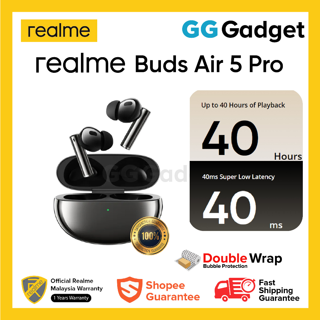 Realme Buds Air 5 Pro Earbuds - Original 1 Year Warranty By REALME Malaysia  (MY SET)