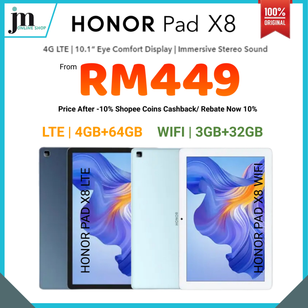 Buy HONOR Pad X8 10.1 Inch 64GB Wi-Fi Tablet - Blue